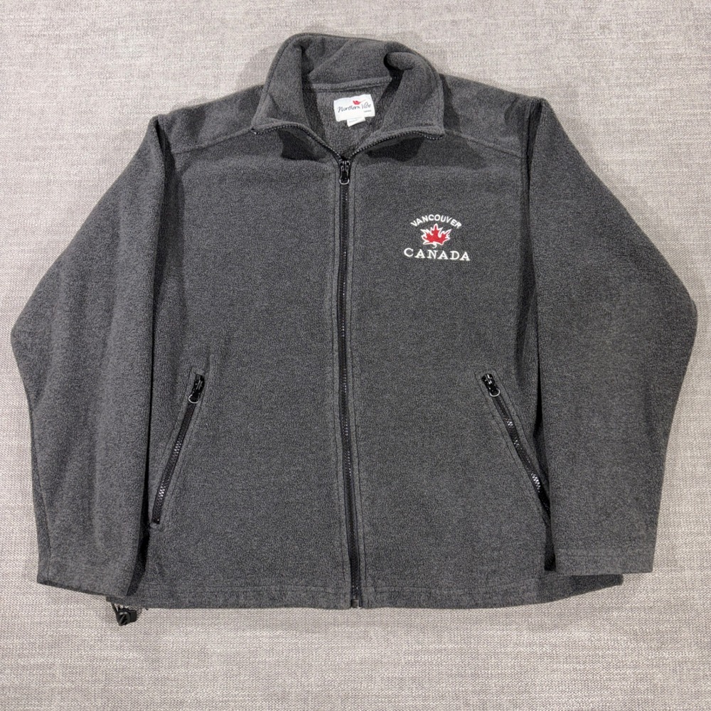 Northern Vibe Fleece Jacket‎ Adult Small Grey Excellent Vancouver Canada Zip Up